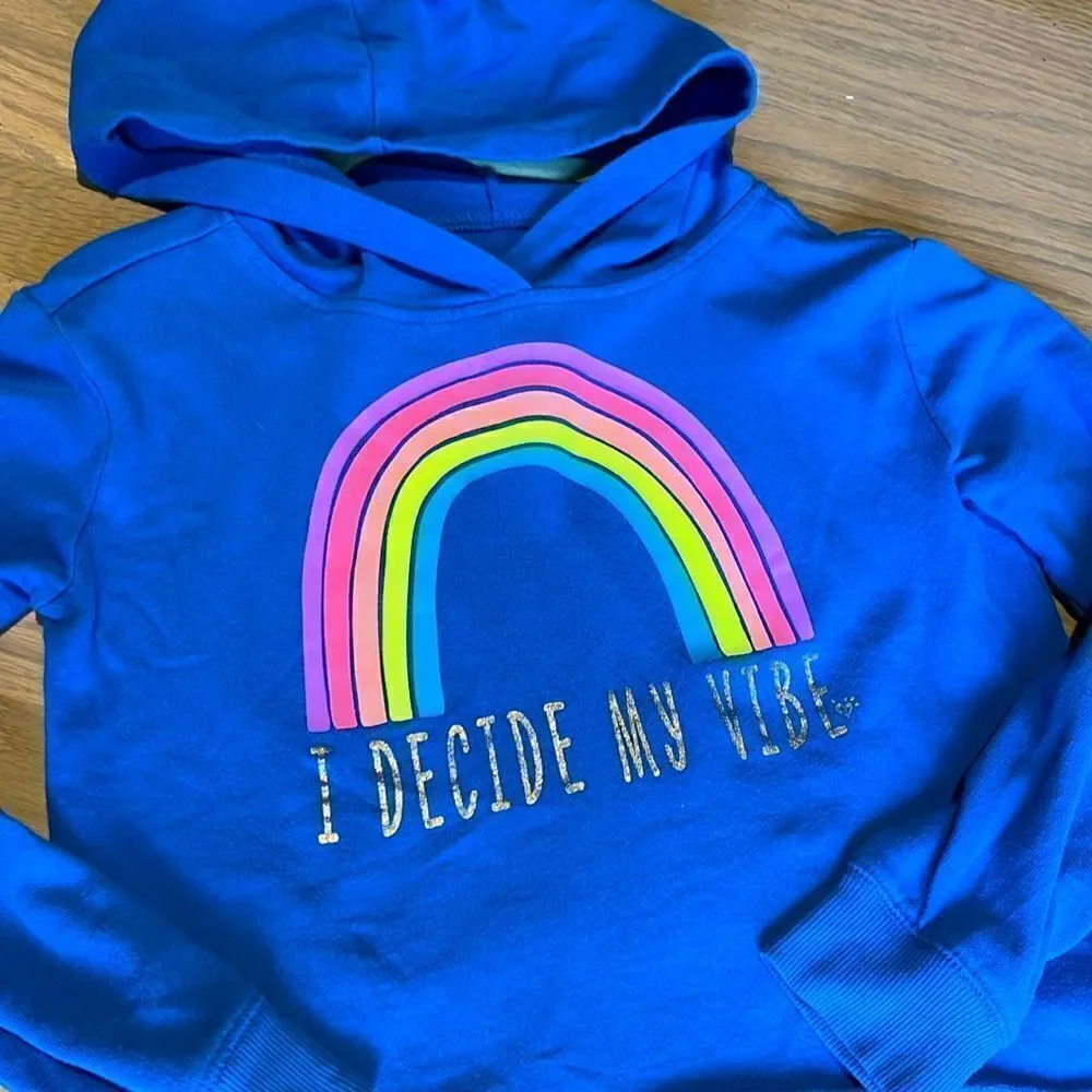 Justice Active Cropped Rainbow Hoodie